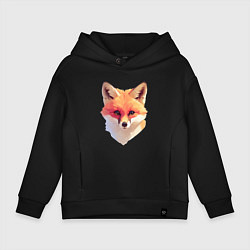 Толстовка оверсайз детская Foxs head, цвет: черный