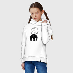 Толстовка оверсайз детская Cute elephants, цвет: белый — фото 2