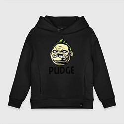 Толстовка оверсайз детская Pudge Face, цвет: черный