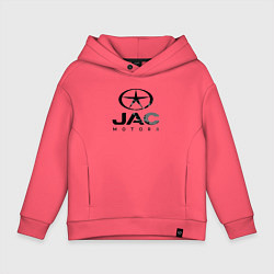 Толстовка оверсайз детская Jac - logo, цвет: коралловый