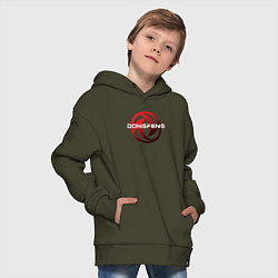 Толстовка оверсайз детская Dongfeng - logo, цвет: хаки — фото 2