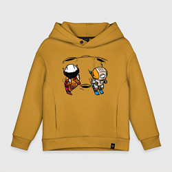 Толстовка оверсайз детская Лунная гонка, цвет: горчичный