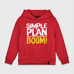 Толстовка оверсайз детская Simple plan - boom, цвет: красный