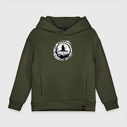 Толстовка оверсайз детская Велоосенний марафон, цвет: хаки