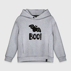 Толстовка оверсайз детская Черная летучая мышь: хэллоуин, цвет: меланж