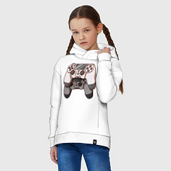 Толстовка оверсайз детская Dualshock 4, цвет: белый — фото 2