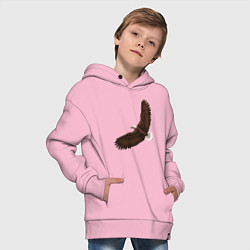 Толстовка оверсайз детская Классный красивый орел гордая птица, цвет: светло-розовый — фото 2