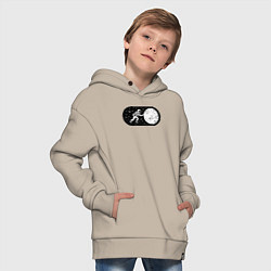 Толстовка оверсайз детская Режим космоса включен, цвет: миндальный — фото 2