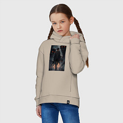 Толстовка оверсайз детская Мэгуми Фусигуро арт Магическая битва, цвет: миндальный — фото 2