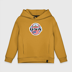 Толстовка оверсайз детская Style USA, цвет: горчичный