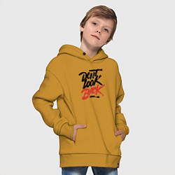 Толстовка оверсайз детская Dont look back, цвет: горчичный — фото 2