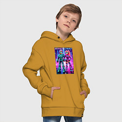 Толстовка оверсайз детская Barbie and Minecraft - collaboration, цвет: горчичный — фото 2