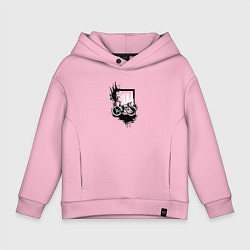 Толстовка оверсайз детская Байк и грязь, цвет: светло-розовый
