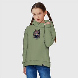 Толстовка оверсайз детская Бриллиантовый сокол, цвет: авокадо — фото 2