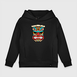 Толстовка оверсайз детская Маска Тики, цвет: черный