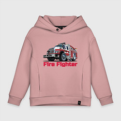 Толстовка оверсайз детская Fire fighter, цвет: пыльно-розовый
