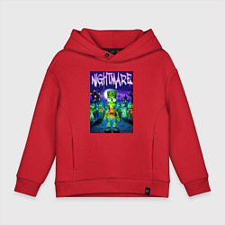 Толстовка оверсайз детская Zombie Bart Simpson - nightmare, цвет: красный