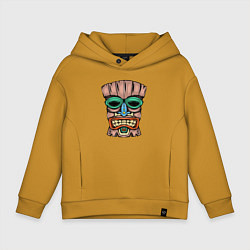 Толстовка оверсайз детская Tiki face, цвет: горчичный