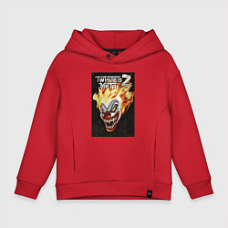 Толстовка оверсайз детская Twisted metal 2 - clown head, цвет: красный