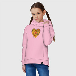 Толстовка оверсайз детская Pizza heart, цвет: светло-розовый — фото 2