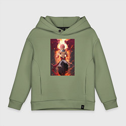 Толстовка оверсайз детская Хвост Феи Нацу Драгнил дракон, цвет: авокадо