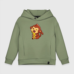 Толстовка оверсайз детская Monkey banana, цвет: авокадо