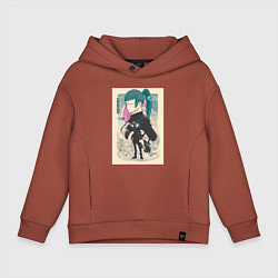 Толстовка оверсайз детская Магическая битва Маки Дзэнин маг, цвет: кирпичный