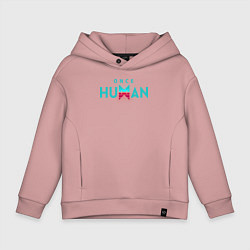 Толстовка оверсайз детская Once human logo, цвет: пыльно-розовый