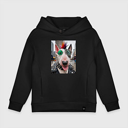 Толстовка оверсайз детская Bully punk musician - ai art fantasy, цвет: черный