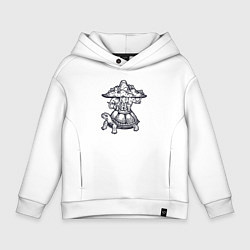 Толстовка оверсайз детская Слоны и черепаха, цвет: белый
