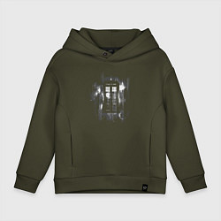 Толстовка оверсайз детская Tardis grey, цвет: хаки