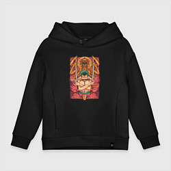 Толстовка оверсайз детская One piece Зоро бог, цвет: черный