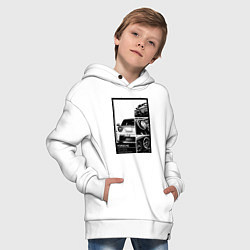 Толстовка оверсайз детская Porsche 911 автомобиль, цвет: белый — фото 2