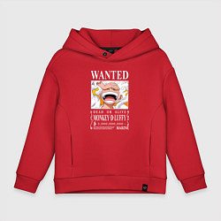 Толстовка оверсайз детская Monkey D Luffy - wanted, цвет: красный