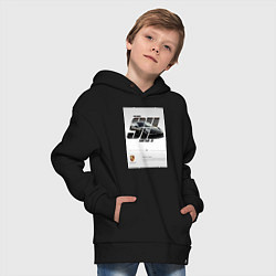Толстовка оверсайз детская Porsche 911 стильный автомобиль, цвет: черный — фото 2