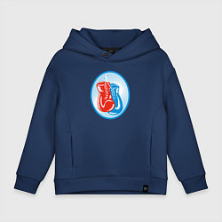 Толстовка оверсайз детская Перчатки - бокс, цвет: тёмно-синий