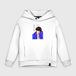 Толстовка оверсайз детская Мин юнги масло, цвет: белый