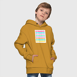 Толстовка оверсайз детская BTS Dynamite, цвет: горчичный — фото 2