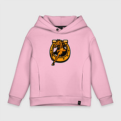 Толстовка оверсайз детская Лошадь и подкова, цвет: светло-розовый