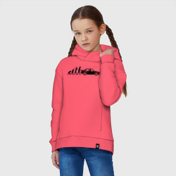 Толстовка оверсайз детская БМВ эволюция, цвет: коралловый — фото 2