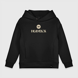 Толстовка оверсайз детская Deadlock logo, цвет: черный