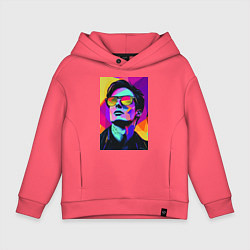 Толстовка оверсайз детская Портрет Дурова pop art, цвет: коралловый