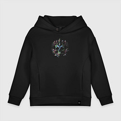 Толстовка оверсайз детская Mindbender mountains skull, цвет: черный