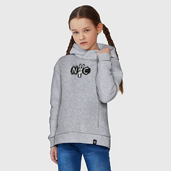 Толстовка оверсайз детская New York peace, цвет: меланж — фото 2