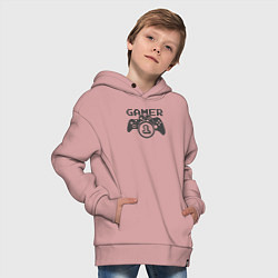 Толстовка оверсайз детская Геймер номер один, цвет: пыльно-розовый — фото 2