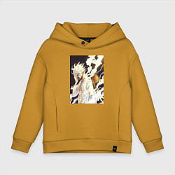 Толстовка оверсайз детская Ван-Пис Луффи джойбой, цвет: горчичный