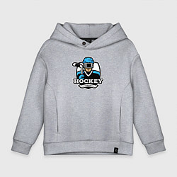 Толстовка оверсайз детская Турнир по хоккею, цвет: меланж