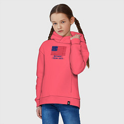Толстовка оверсайз детская США - независимость и свобода, цвет: коралловый — фото 2
