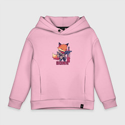 Толстовка оверсайз детская Лис воин, цвет: светло-розовый