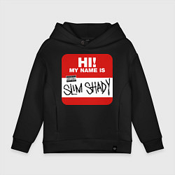 Толстовка оверсайз детская Eminem - slim shady sticker, цвет: черный